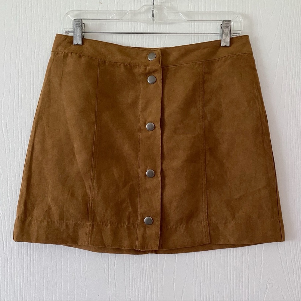 Brown Suede Mini Skirt